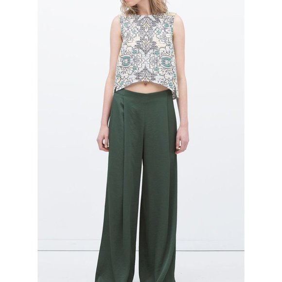 Zara Perforated Tank Floral Laser-Cut Cut-Outs Cutouts Sleeveless Blouse Top M - Picture 4 of 10